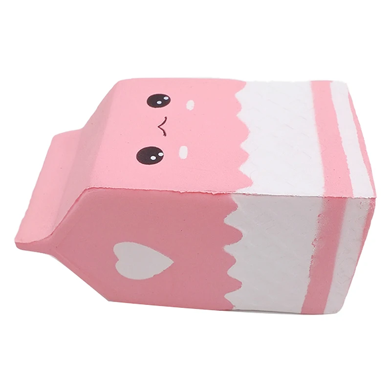 かわいいスクイーズミルクカートンおもちゃ、感覚玩具、ゆっくりと上昇するリラックスできるスクイーズ。 柔らかいPU素材。 パーティーに最適