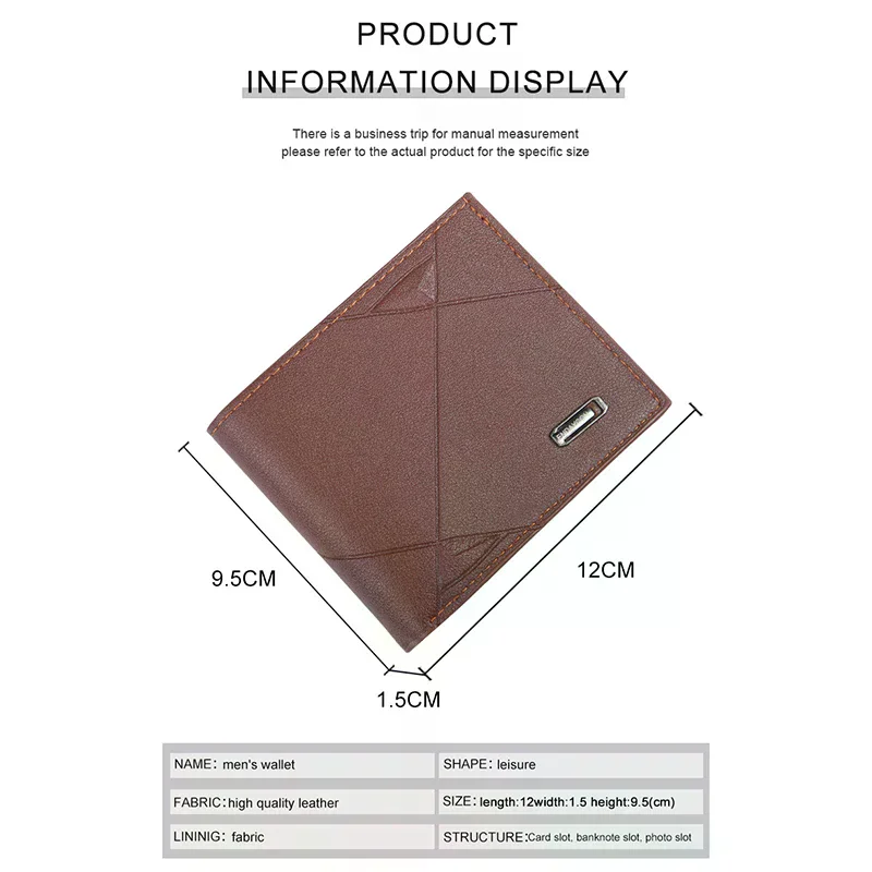 جديد الرجال المحفظة قصيرة متعددة بطاقة محفظة نسائية للعملات المعدنية موضة محفظة غير رسمية الذكور الشباب رقيقة ثلاثة أضعاف الأفقي لينة محفظة الرجال بولي PU 1 قطعة #5