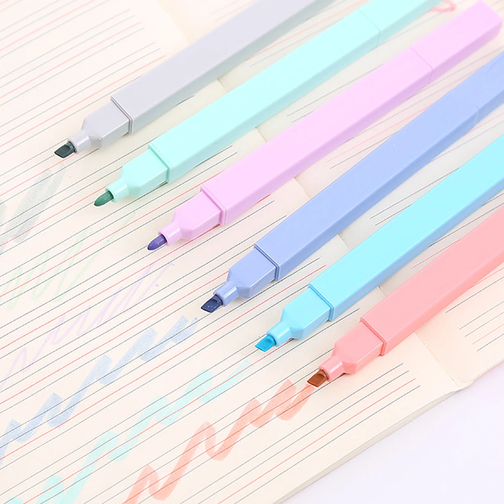 

12 Pcs Eye Protection Highlighter Highlighters Markers Pens Double-ended Fluorescent for Head