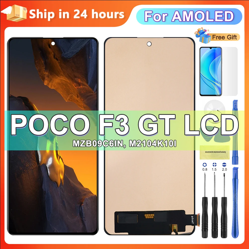 

ЖК-дисплей AMOLED для Xiaomi Poco F3 GT, дигитайзер в сборе для POCO F3 GT MZB09C6IN M2104K10I, сменный сенсорный экран