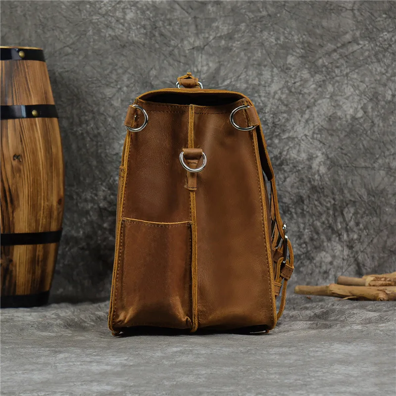 Vintage luxe handtas voor heren, zakenaktentas van echt leer, nieuwe rugzak, hoogwaardige multifunctionele reistas