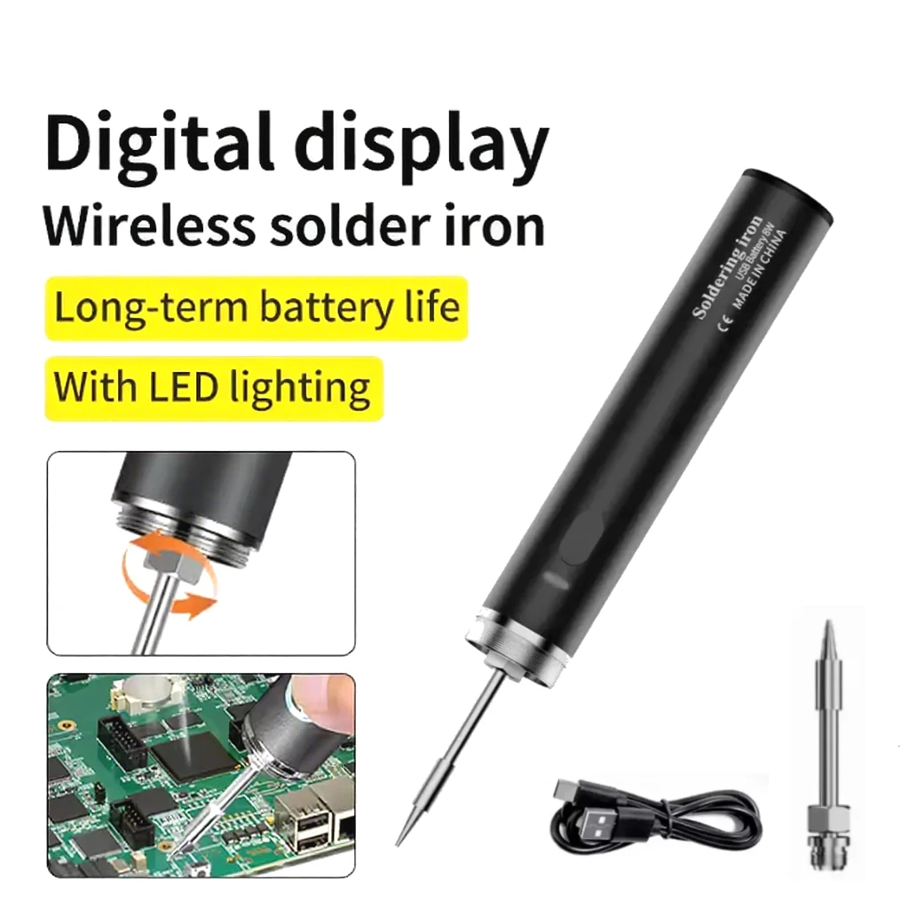 

USB Cordless Electric Soldering Iron Kit Set Rechargeable Battery Portable Home Welding Pen Repair Tools
