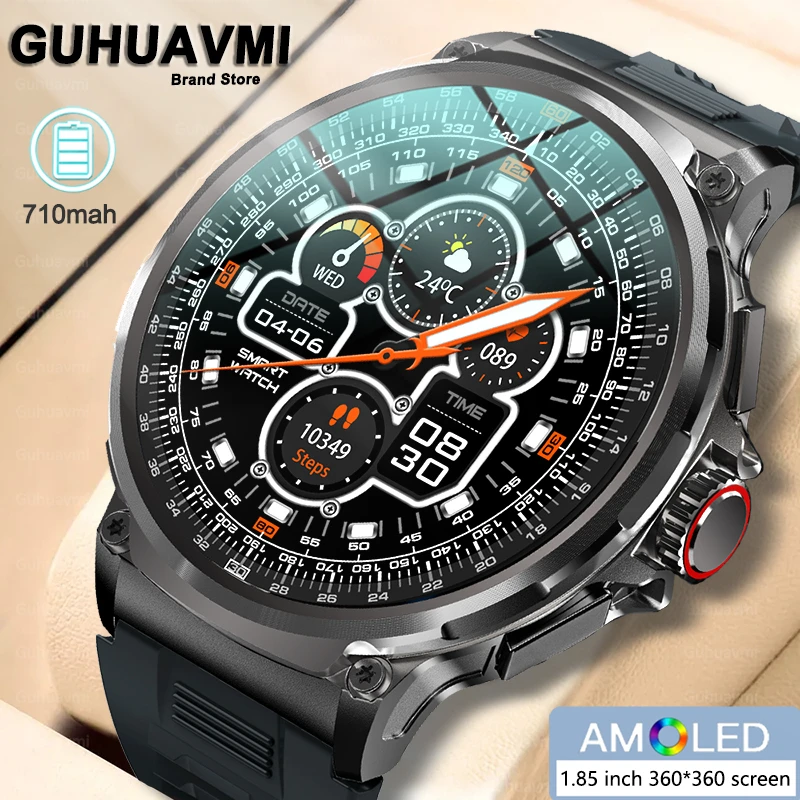 New 1.85-Inch HD Bluetooth Call GPS Track SmartWatch AI Voice Blood Pressure 710 Mah Large Battery Fitness 100+sport Modes Watch