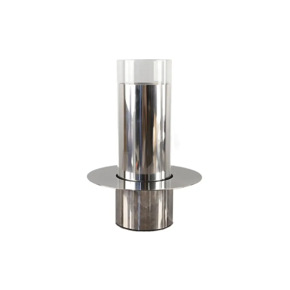 Metal Handicraft Flower Vase Geometry Stainless Steel Glass Laminated Saucer Shape Artistic Floral Arrangement Home Decoration