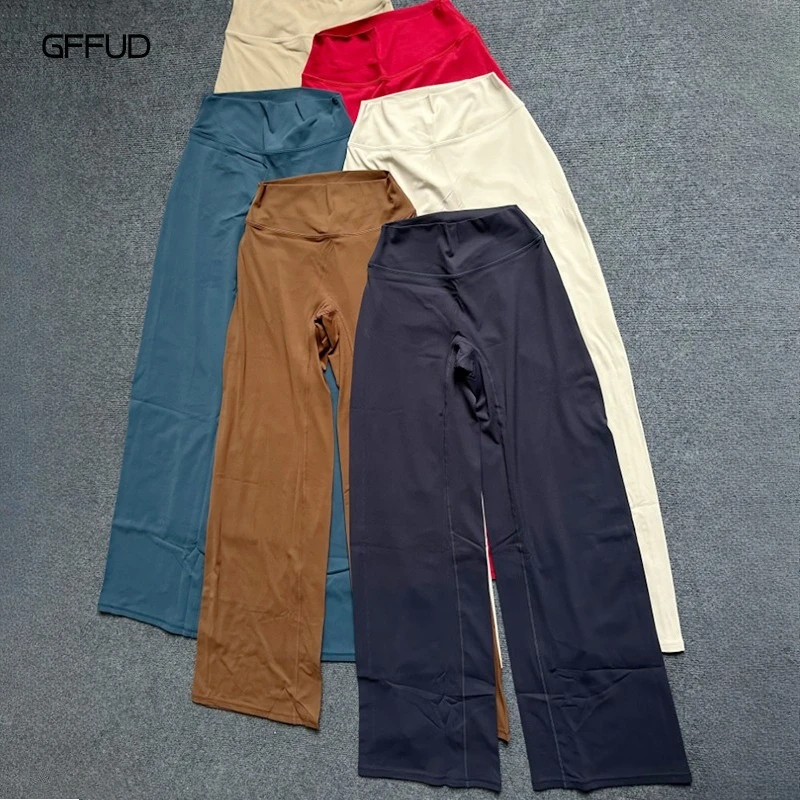Yoga-Hose, locker sitzende, gerade geschnittene Damen-Gym-Hose, Push-Up-Gym-Hose, Baggy-Hose mit Naked-Feel, schnell trocknende Sporthose, Activewear