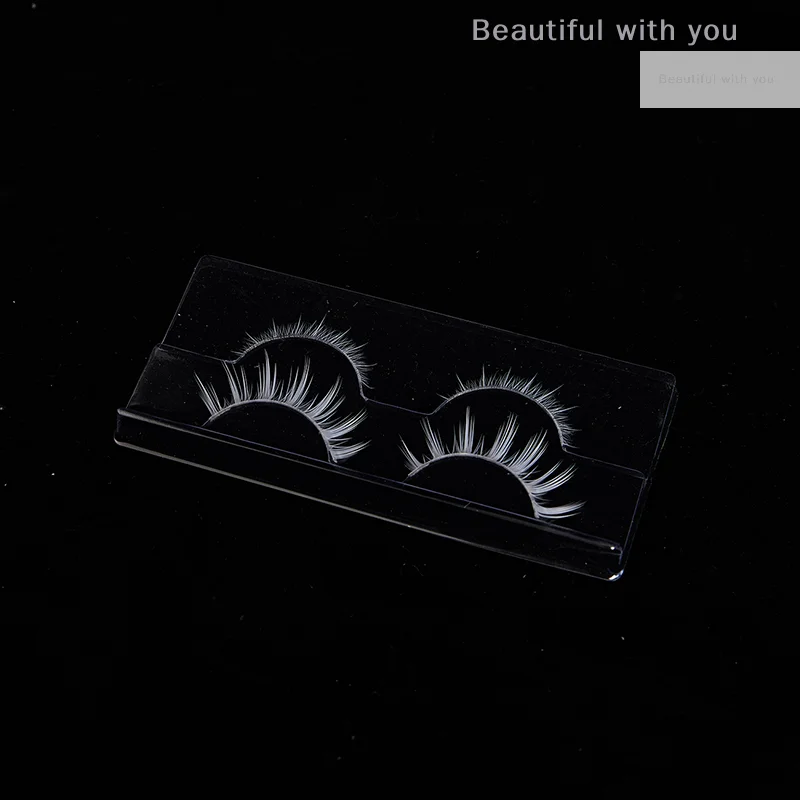 New2 أزواج من الرموش الصناعية البيضاء العلوية والسفلية أدوات تمديد الرموش الناعمة #1