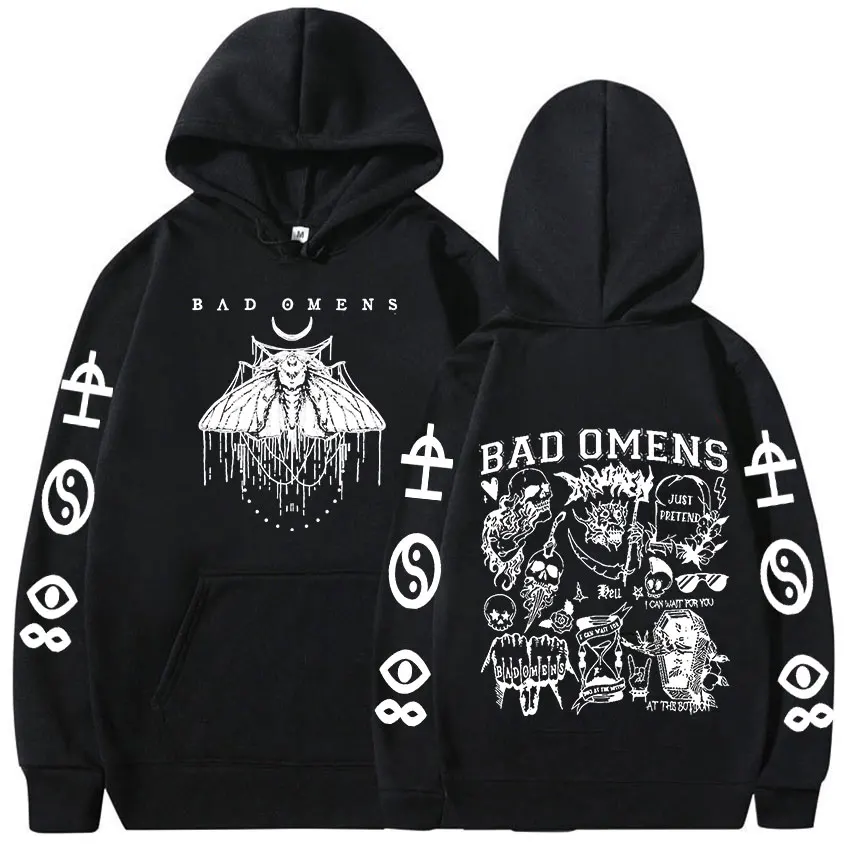 Rock Music Bad Omens Concrete Forever Tour 2024 Hoodie Men Retro Fashion Pullover Oversized Sweatshirt Unisex Gothic Streetwear