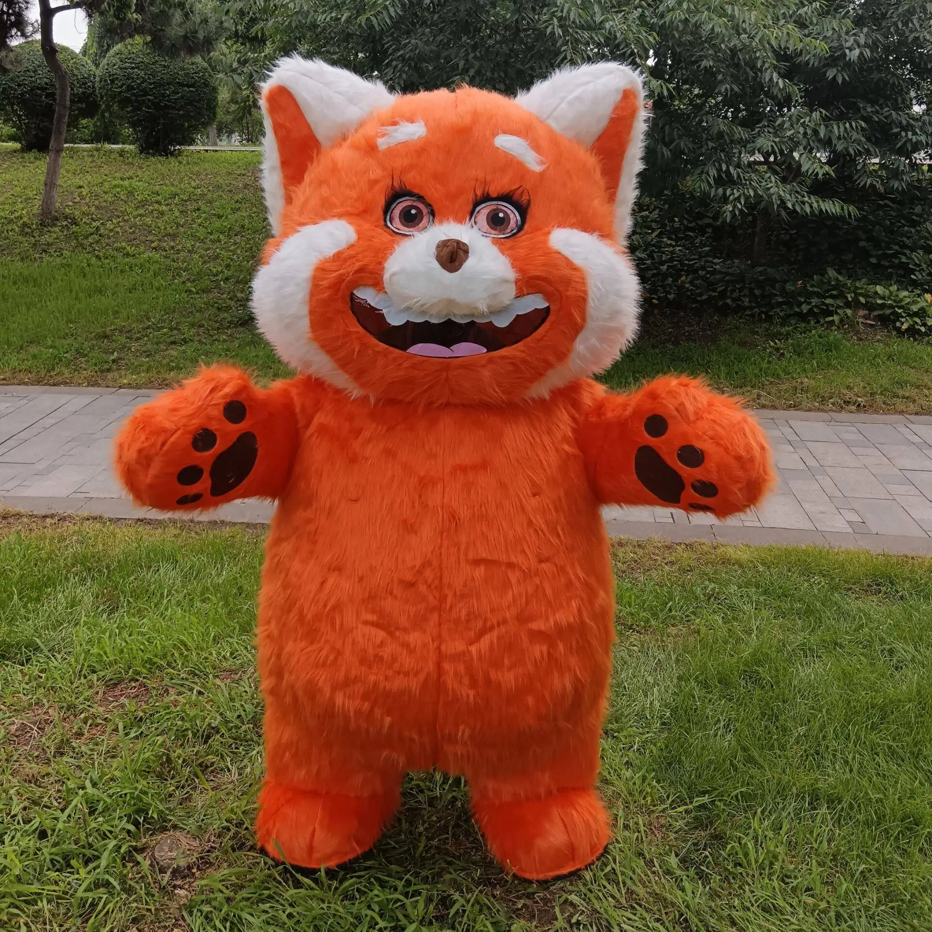 Disney - Inflable de Potdemiel de la Película 'Turning Red' ‌ Disfraz de Mascota Panda Naranja Mei Lee ‌ Disfraces Inflables para Adultos de Halloween Sin Batería