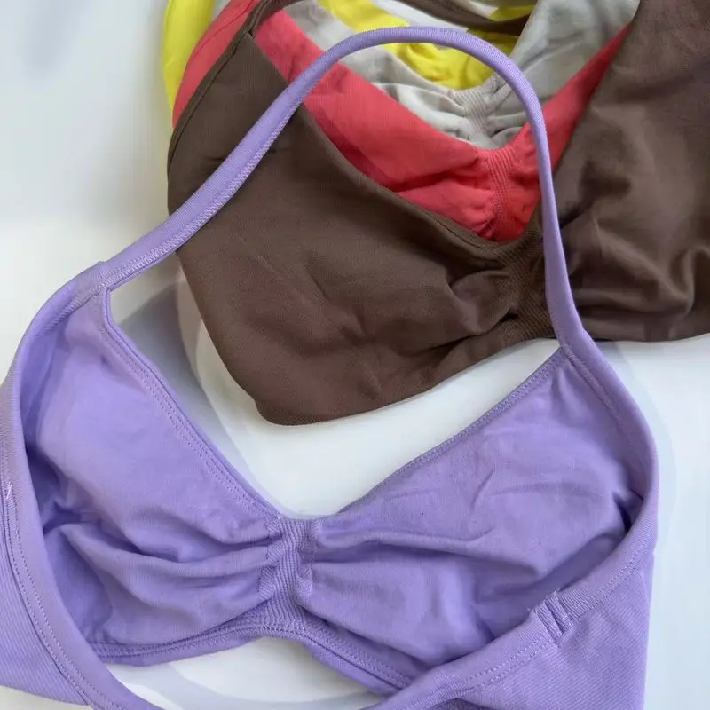 Soutien-gorge de sport à bretelles et dos nu pour femme, vêtement d'entraînement parfait pour le yoga