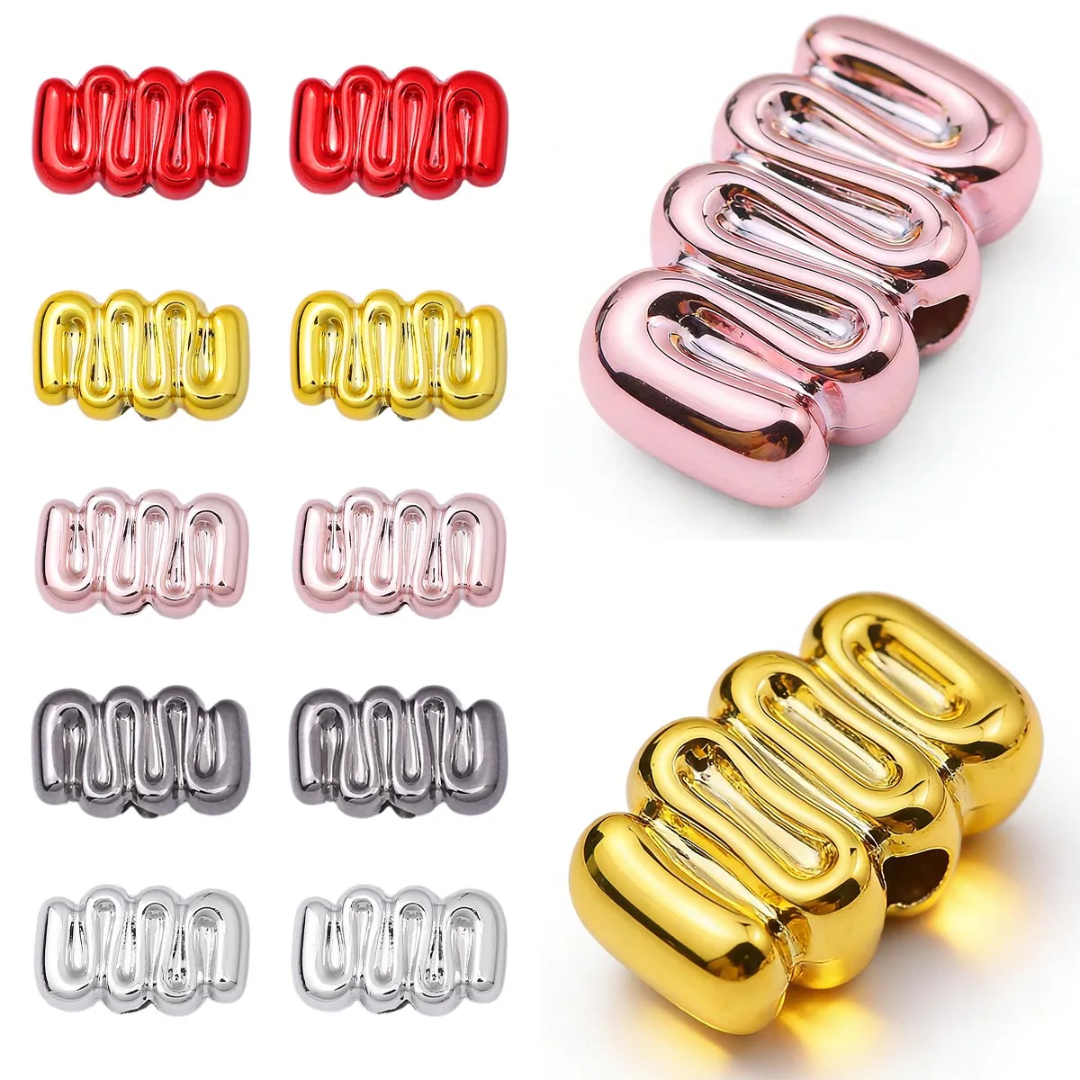 5/10/20pcs 20x12mm Cheese Sticks Shape Beads Spacer Loose Beads for Jewelry Bracelets Necklace Making DIY Accessories Wholesale