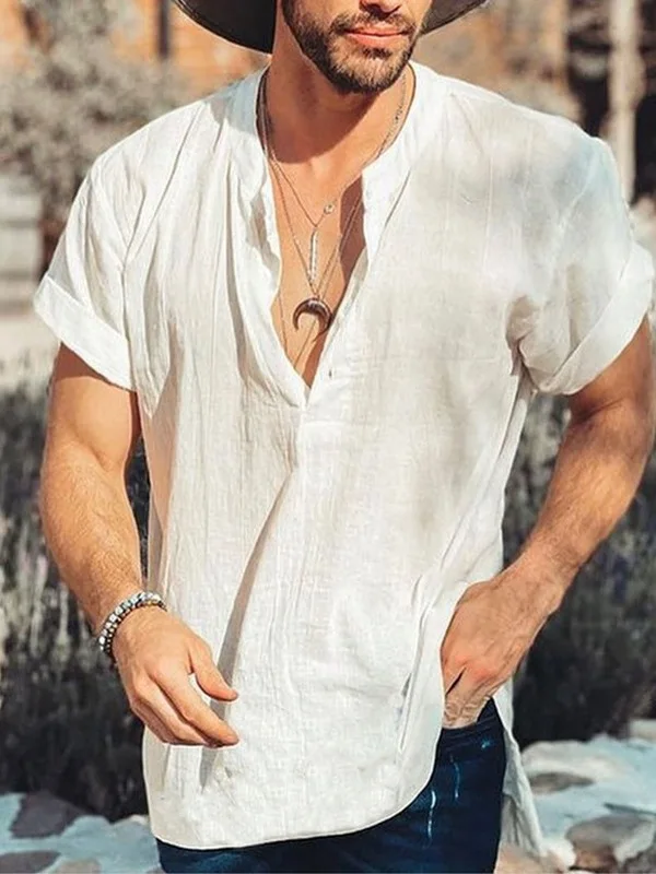 

Мужская однотонная футболка с круглым вырезом и коротким рукавом, повседневная, приталенного кроя, молодежная, базовая, однотонная, для лета