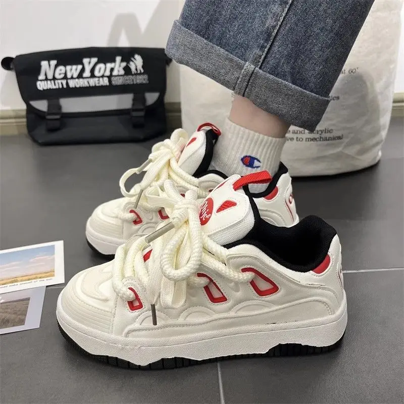 SHANPA Womens Sports Shoes Solid Color Fashion Street White Comfortable Sneakers Women Casual Versatile Design Ladies Shoes