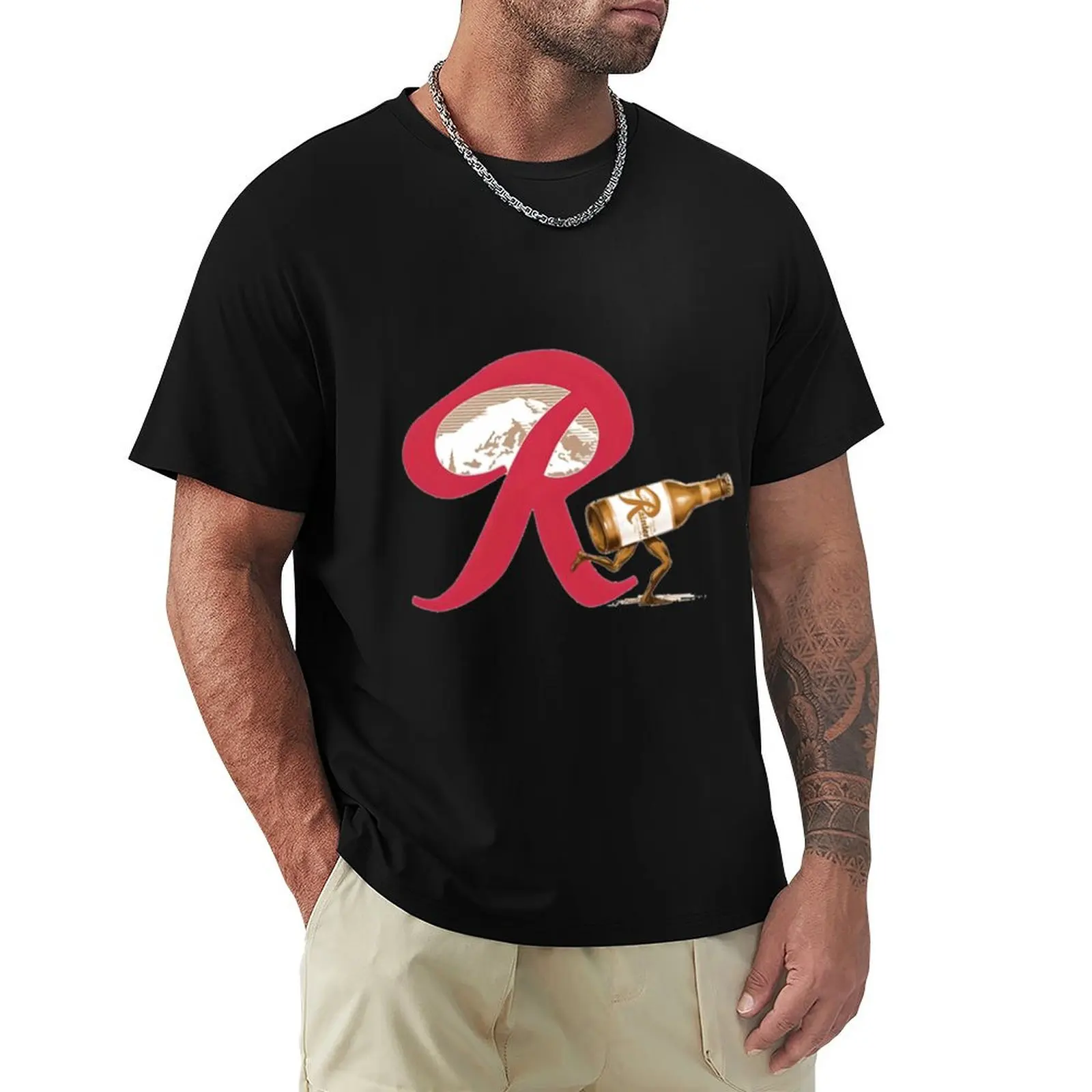 Classic Retro Brewery-Rainier Logos T-Shirt Basic Regular Fit Casual T-Shirt