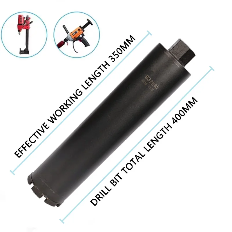

Diamond Core Drill Bit Reinforced concrete Drill Bit Diameter Range 25-200mm Total Length 400mm For Drilling Holes On Concrete