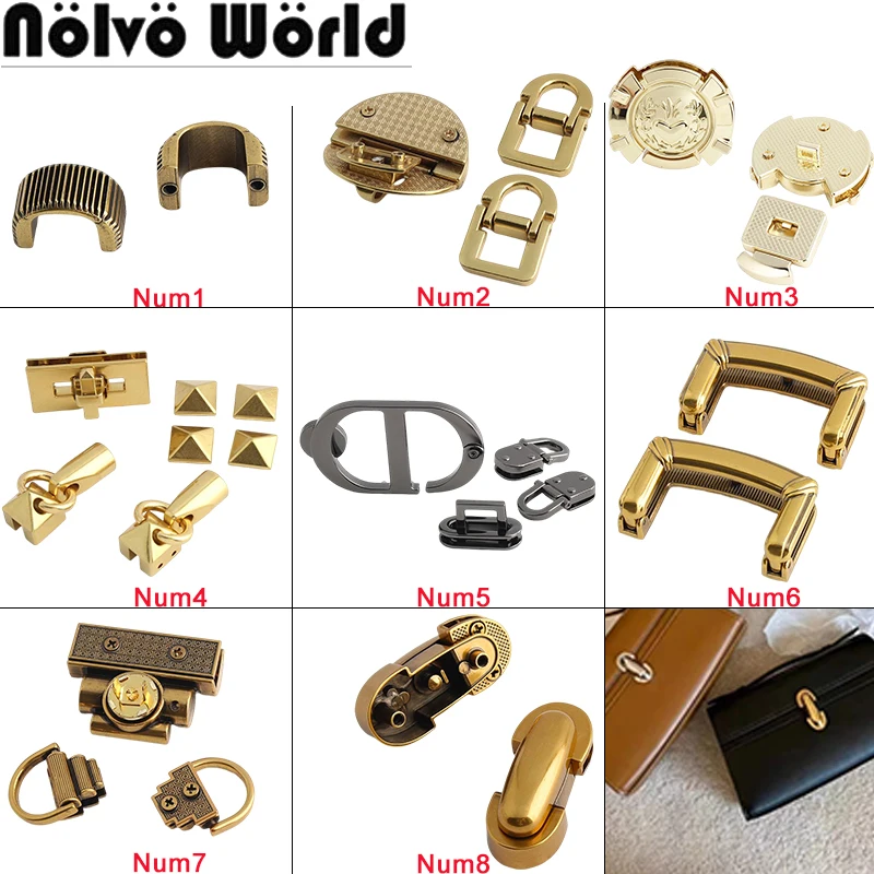 Metal Push Locks Twist Lock Buckle For Handbag Purse Shoudler Belt Bags Luggage Side Clip DIY Leather Craft Hardware Accessories