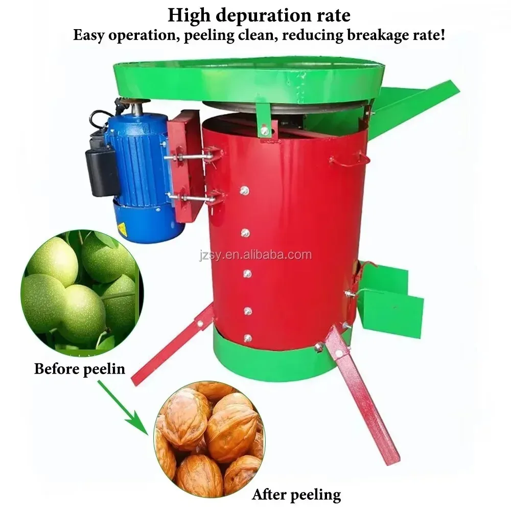 Electric Fresh Walnut Cleaning Peeling Machine Walnut Skin Remover Equipment