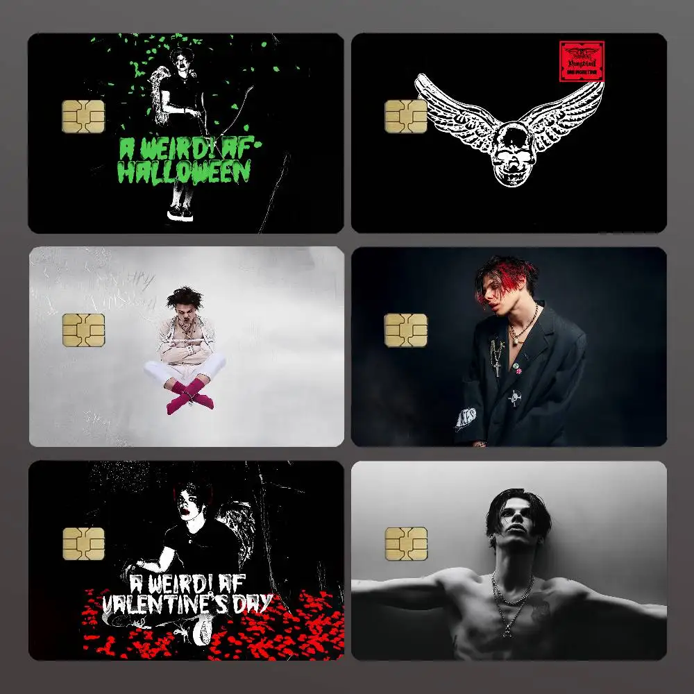 Singer Yungblud Idols Credit Skin Cover Card Stickers 4PCS Film Bus Pass Front Decoration Bank Debit Waterproof