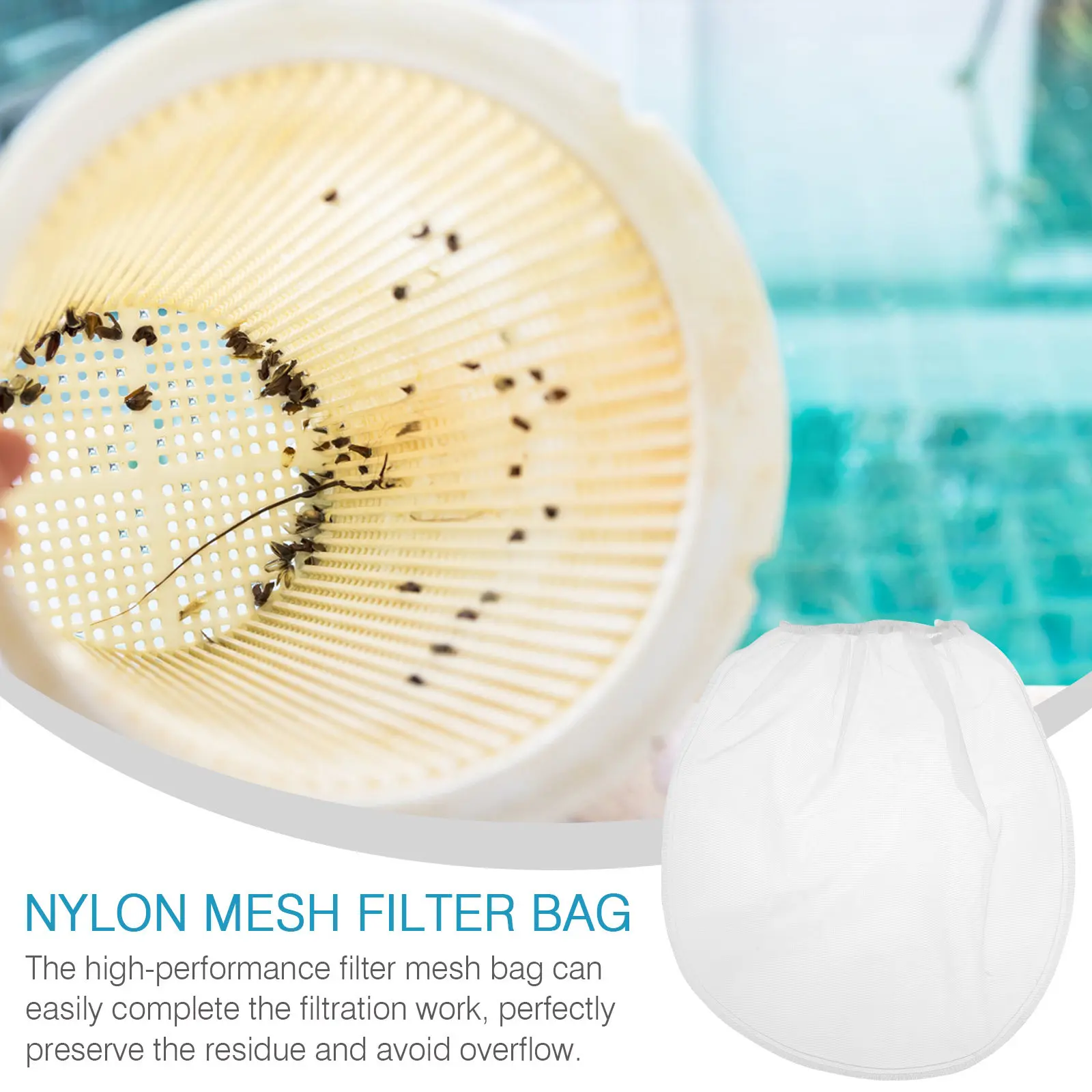 10Pcs Mesh Filter Bag for Paint Nylon Polyester Drawstring Design Efficient Filtration Smooth Finish Coating Strainer