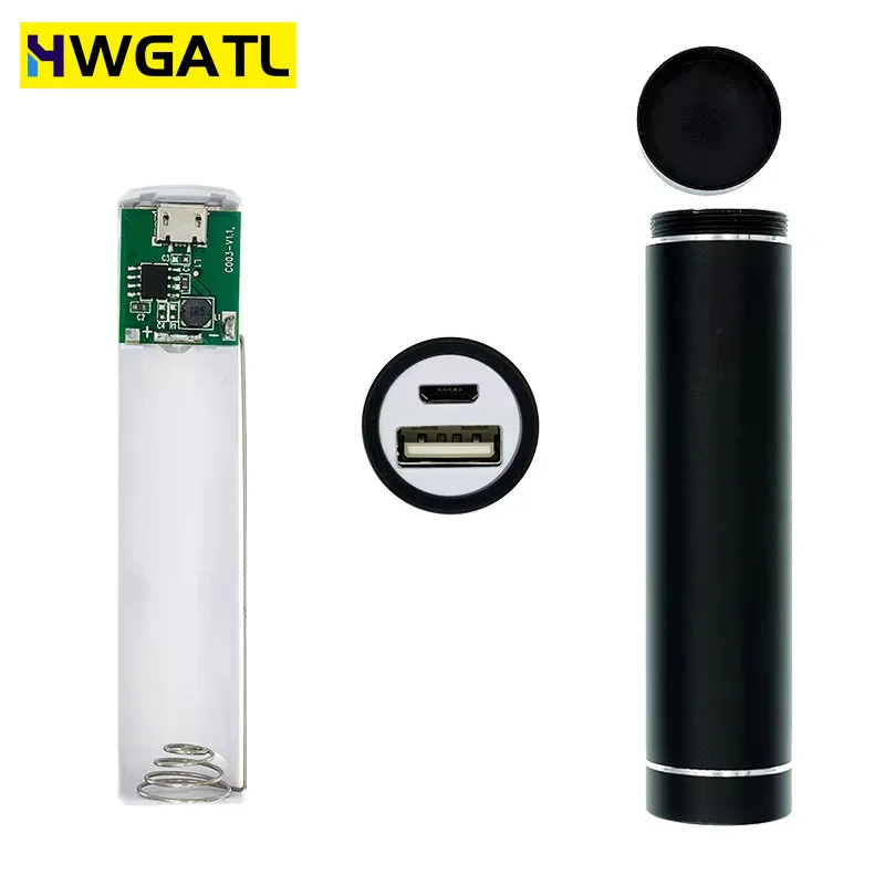 HWGATL  Metal Power Bank DIY Kit Storage Case Box Free welding Suit 1X 18650 Battery 5V 1A USB External Charger smart phone