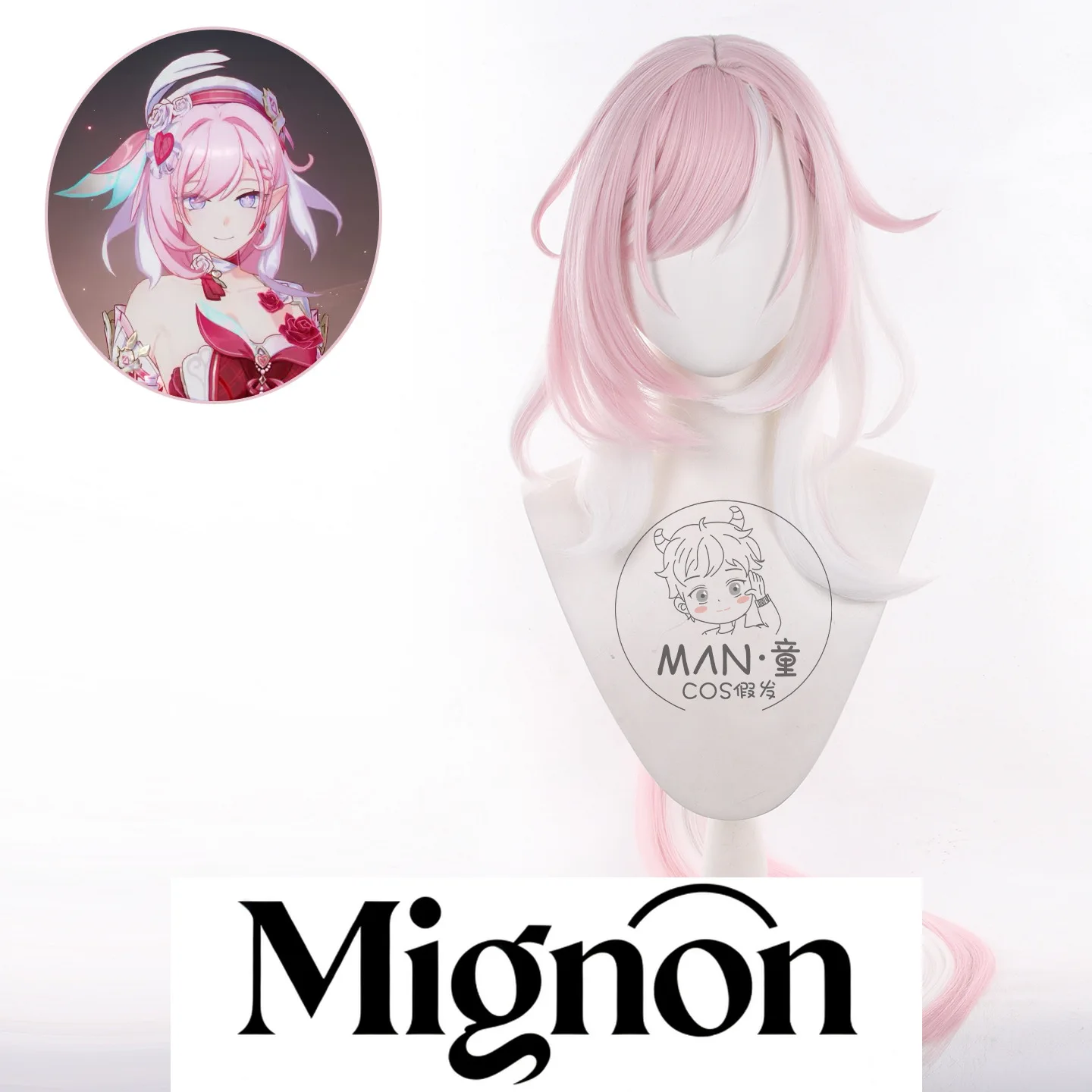 Honkai Impact 3rd Elysia Cosplay Wig Braided Long Scalp Long Hair Halloween Gift