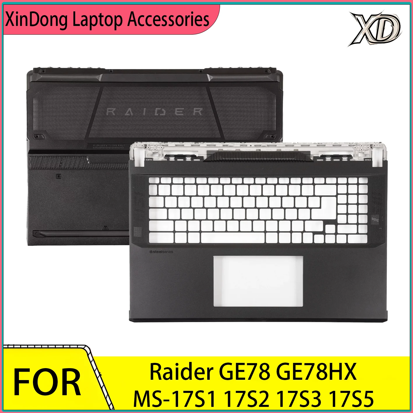 New Laptop Shell For Raider GE78 GE78HX MS-17S1 17S2 17S3 17S5 Laptop Upper Case Palmrest Cover/Bottom Case Black 17inch
