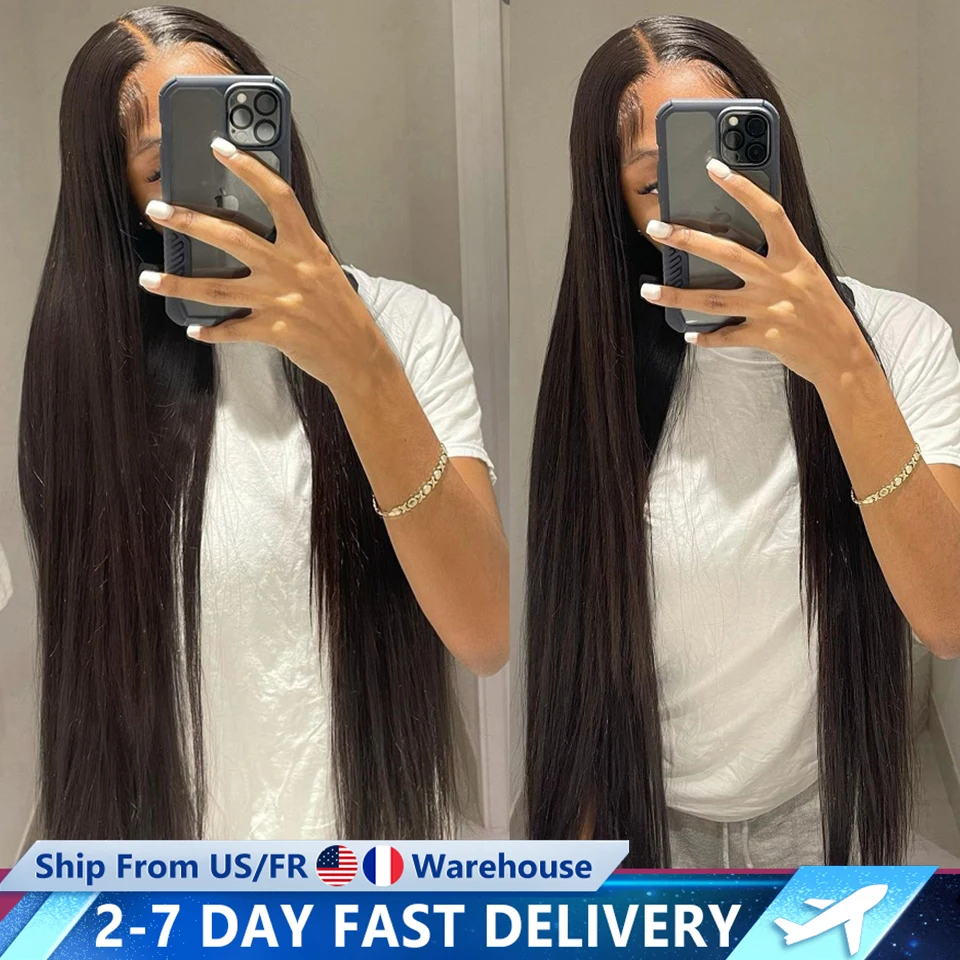 

HD Transparent Smooth Straight 13x4 13x6 Lace Front Human Hair Wigs For Women 360 Lace Frontal Wig Pre Plucked 4x4 Closure Wig