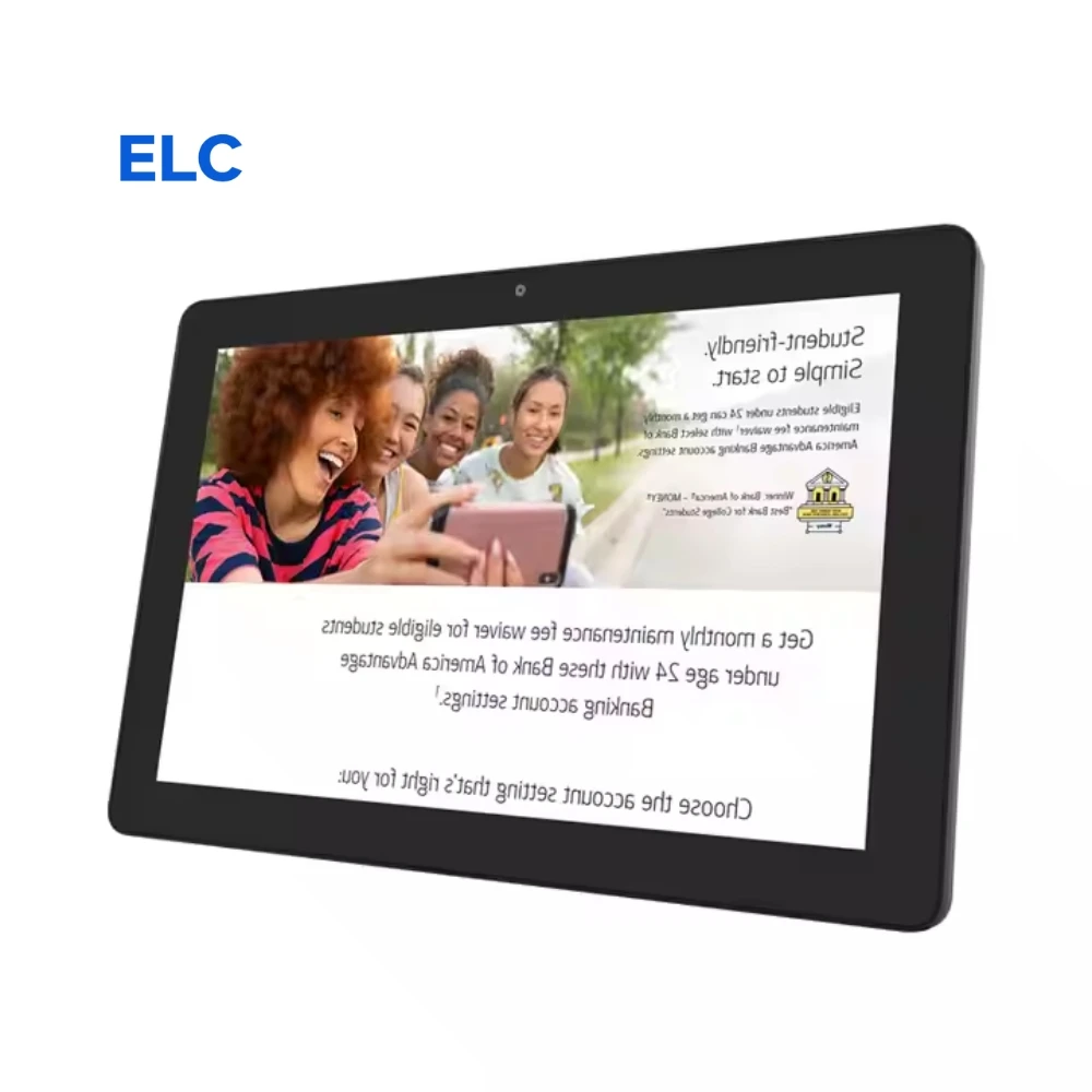 Design Rockchip Android POE Tablet Digital Signage Display Kiosk Business Black Wall Mount 10.1 Inch