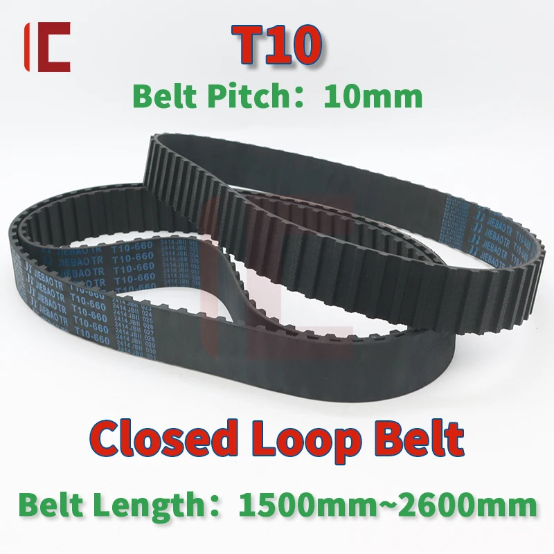 T10 Timing Belt Length 1500mm to 2600mm T10 Rubber Belt Closed Loop Belt T10 Type Synchronous Belt 15mm 20mm 25mm 30mm 40mm T10