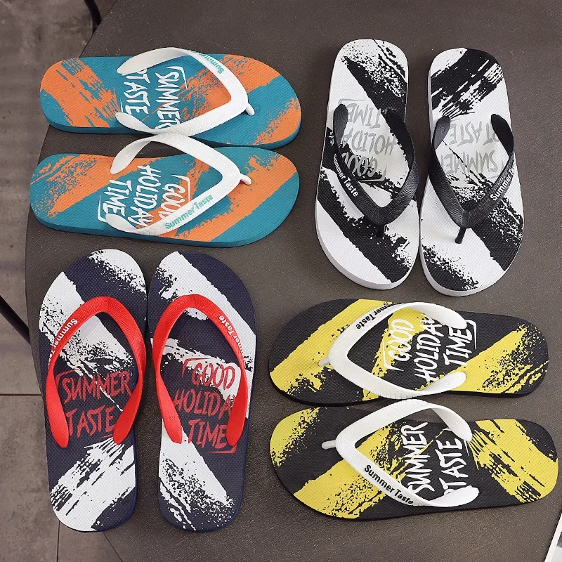 Zapatillas de espiga de estilo Graffiti para hombre, sandalias antideslizantes y resistentes al desgaste, moda de verano, tendencia de playa, al aire libre, nuevas