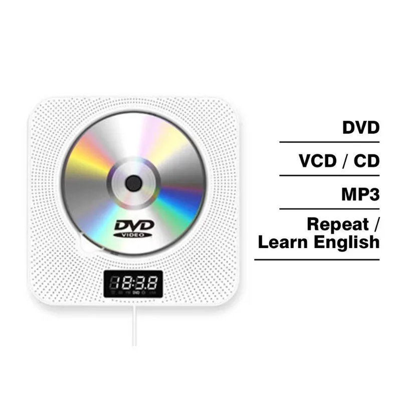 DVD/CD player BT wall-mounted CD music player with remote control for TV home