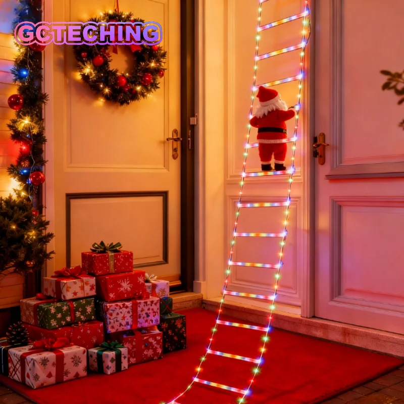 3m Christmas Fairy Lights Santa Claus Climb Stairs for Christmas Tree Living Room Bedroom Window Festival Party Atmosphere Decor image 2