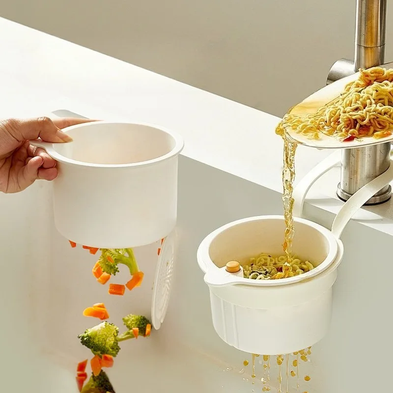 

Фильтр для кухонной мойки 2 в 1, стопор, открывающийся в один клик, подвесная корзина для фильтра, сито для раковины для посудомоечной машины, инструмент для быстрого слива