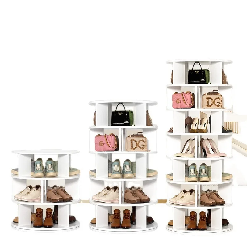 

360-Degree rotating shoe rack, multi-layer shoe storage and finishing rack at the indoor door