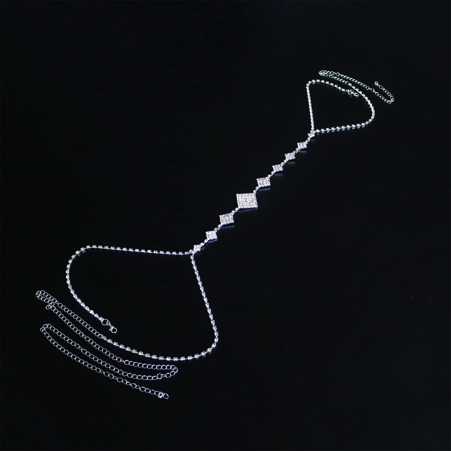 Sexy Shiny Square Rhinestone Pendant Chest Support Jewelry Romantic Nightclub Party Underwear Dressing Chest Accessories