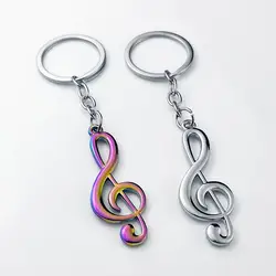 Creative Metal Musical Note Keychain Colorful Music Symbol Keyring for Women Men Handbag Backpack Pendant Theater Souvenir Gifts