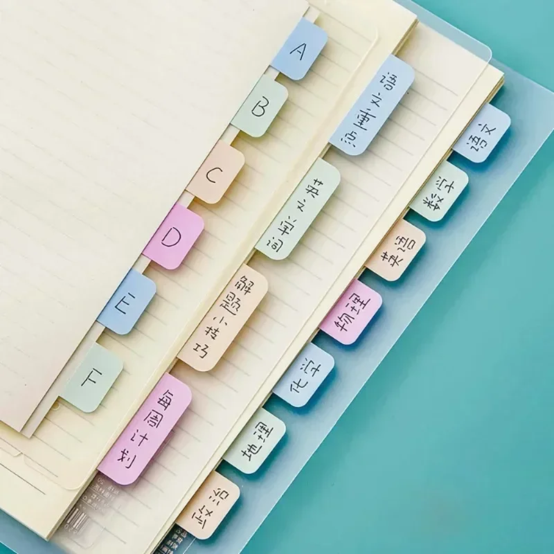 4sheets Label Paper Writable Index Stickers Cute PET Memo Pad Morandi Color Loose-leaf Classification Stickers Stationery Office