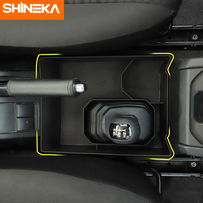 SHINEKA Car Gear Shift Storage Box Organizer Tray For Suzuki Jimny 2019 2020 2021 2022 2023 Interior Accessories Stowing Tidying