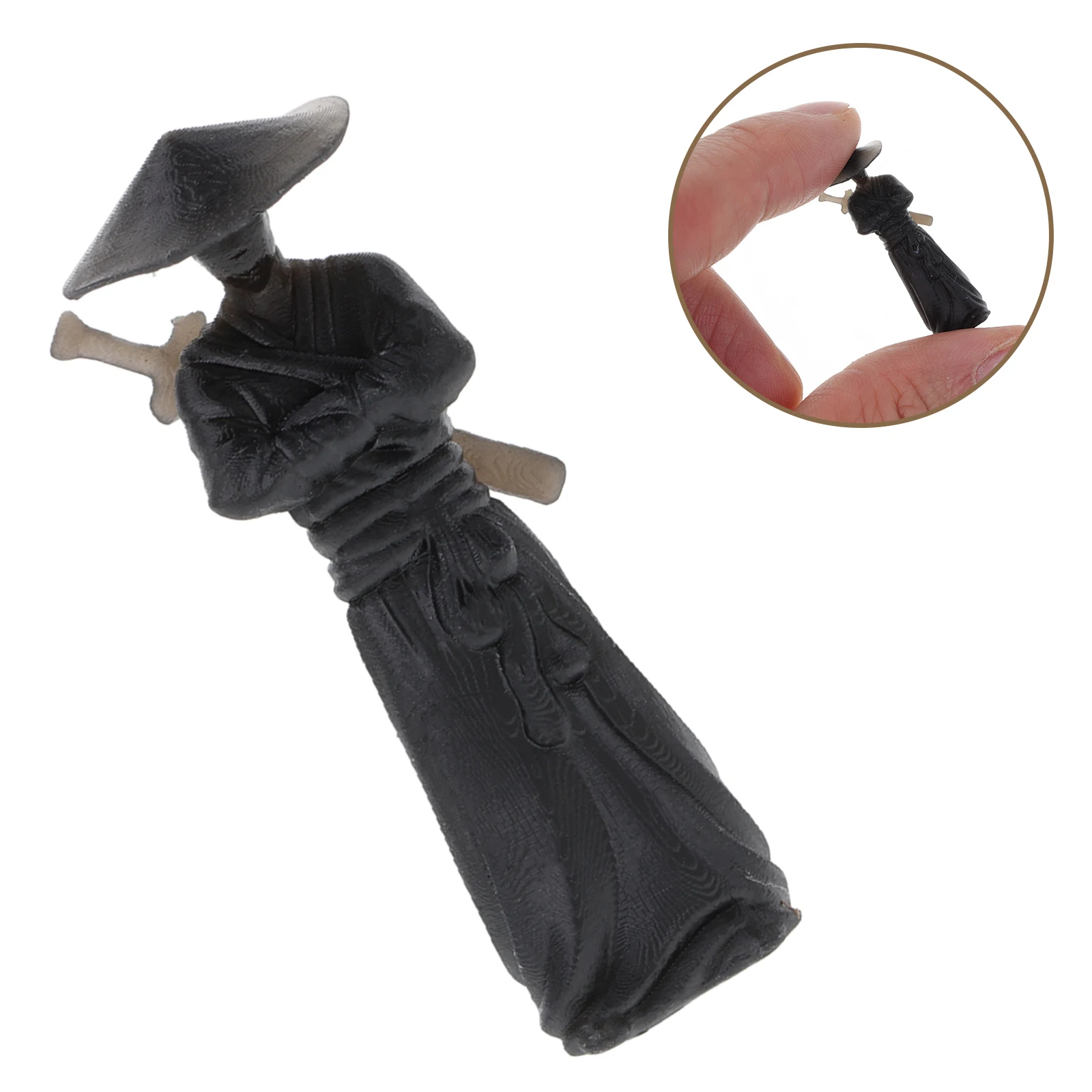 

2pcs 3cm Black Resin Mini Ninja Figurines Bonsai Landscape Decoration Art Craft Desktop Ornament Garden Supplies Collectibles