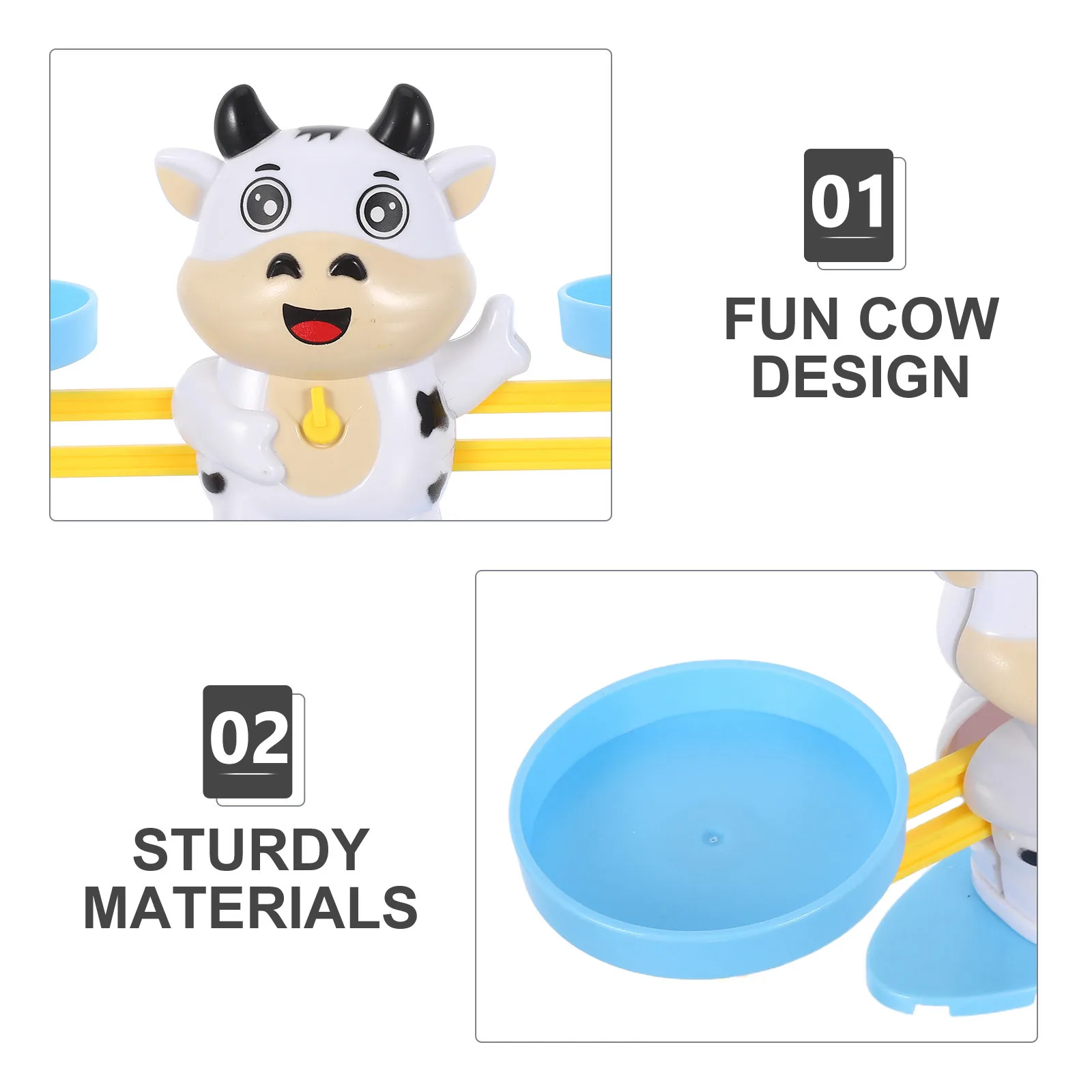 مجموعة مقياس ميزان الرياضيات البقرة، لعبة عد أرقام مونتيسوري، لعبة تعليمية لمرحلة ما قبل المدرسة ورياض الأطفال، واللوازم التعليمية