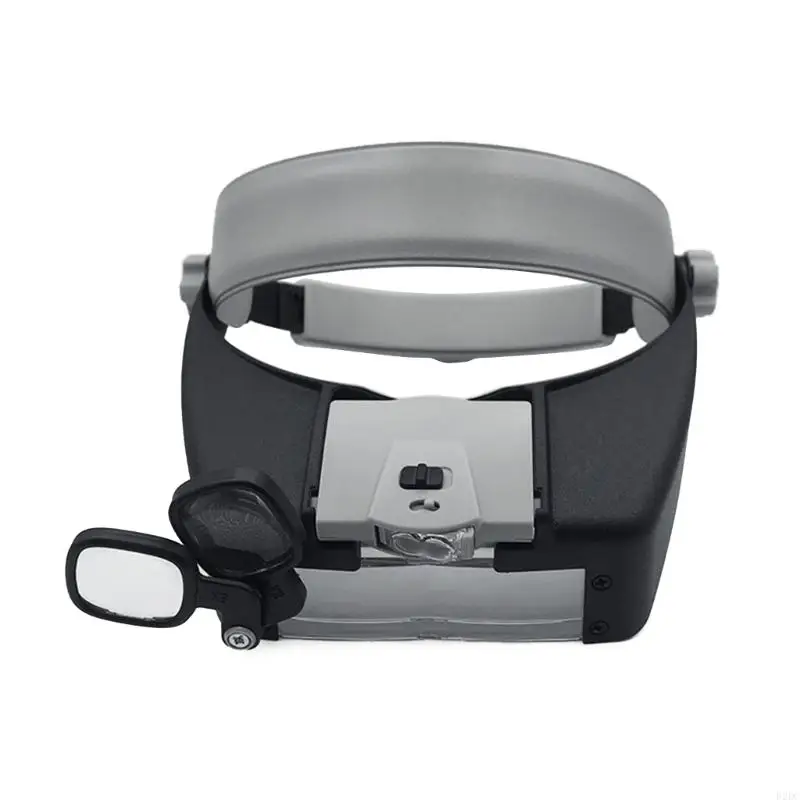 02DC Handsfree Magnifier 1.5X3X 7.5X9X 9.5X11X 15.5X17X LED HeadbandMagnifying Glass for Sewing Crafts Reading Jewelry