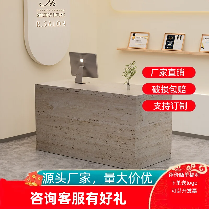 

Checkout Simple modern clothing store Bar counter Travertine beauty salon Counter store Small simple front desk Reception desk