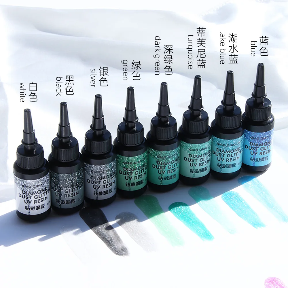 Colored Crystal Glitter Powder Liquid UV Glue DIY Trinkets Pendants Crafts Adhesive Student Handmade DIY Nail Gel Pen Stationery