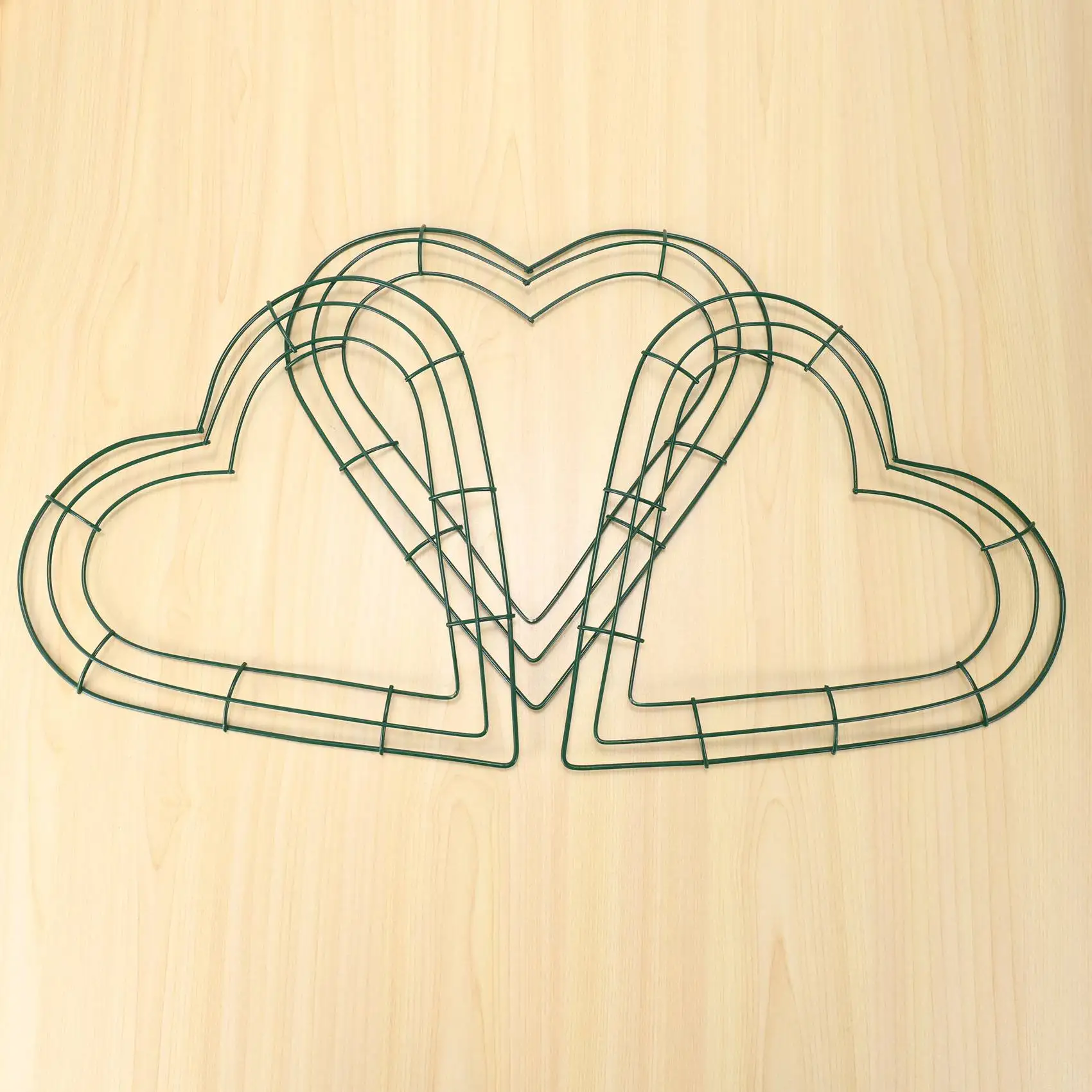 Wire Wreath Frame para Casa, Heart-Shaped Metal Wreath, Casamento, Dia dos Namorados, Artesanato DIY, 12 ", Pacote 3