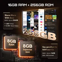 Smartphone 5G Cubot X100, Android 15, Dimensity 7025, 6nm, 2.5GHz,6.88-inch Screen,16GB(8+8),256GB, 64MP Camera, 5100mAh Battery 4