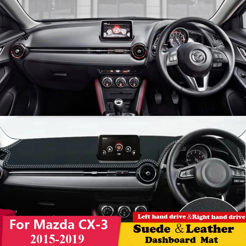 

For Mazda CX-3 2015 2016-2019 CX3 CX 3 Leather Dashmat Dashboard Cover Sunshade Protective Car Styling Carpet Dash Mat Suede