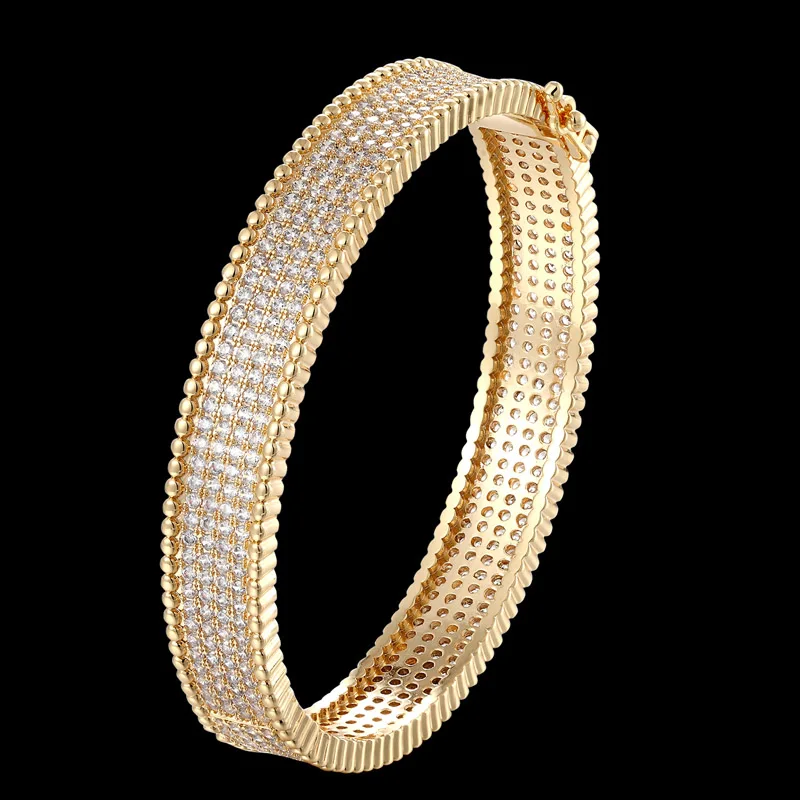 

Zlxgirl Full around mirco paved women's fine wedding bracelet And bangle bridal jewelry Fashion 2022 Women Gold Bangle bijoux