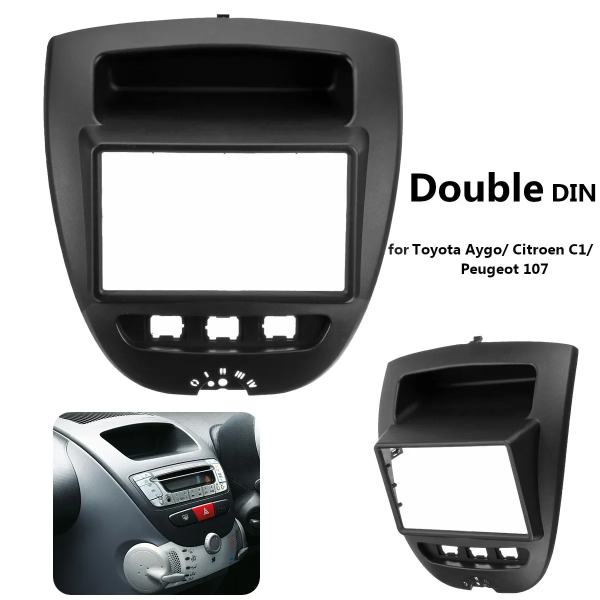 For Citroen C1 for Peugeot 107 Car Stereo Radio Fascia Panel Plate Frame CD Panel Dashboard Audio Frame - view 5
