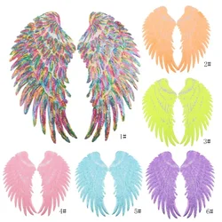1 Pair Large Sequin Wing Patch Sequins Angel Wings Patches Sewing Patches for Clothing Feather Patch for T-shirt Dress Hoodies