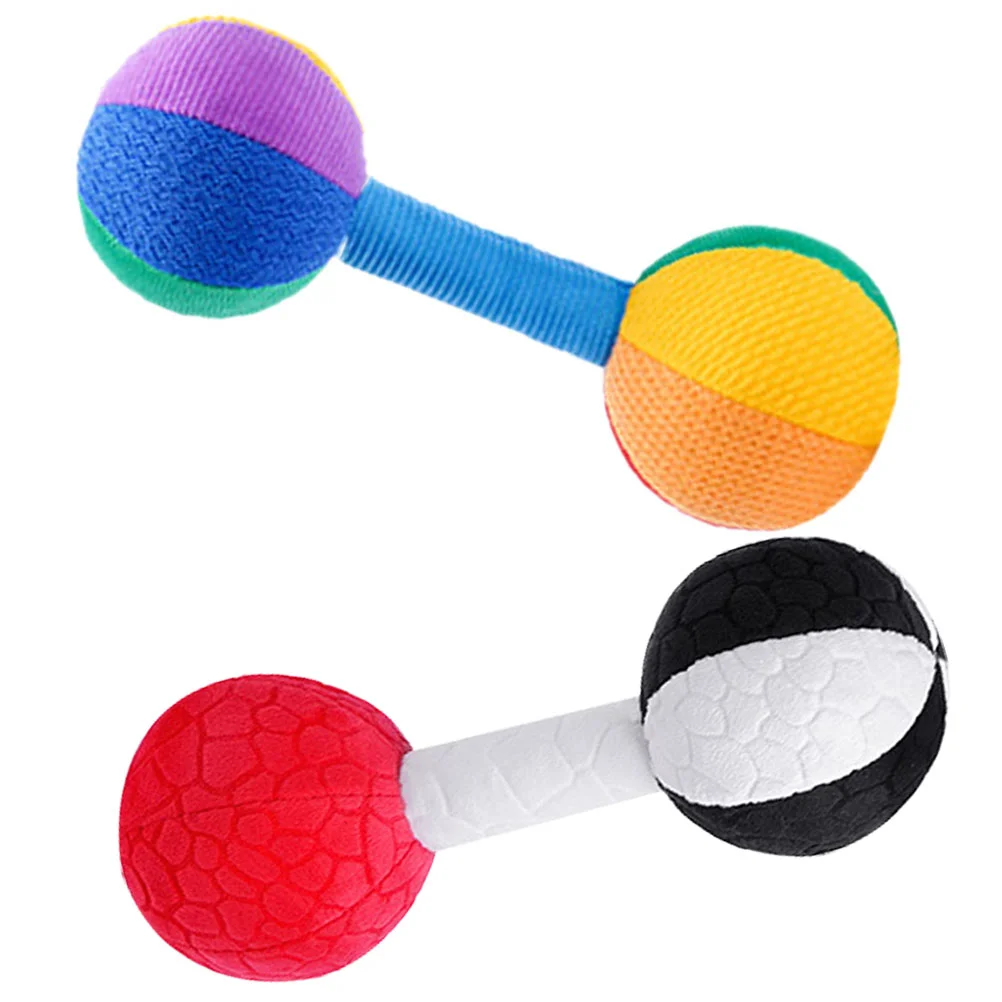 

2 Pcs Baby Training Toys Stuffed Portable Grip Plaything Colorful Dumbbell Cloth Infant Sleeping Toddler Small