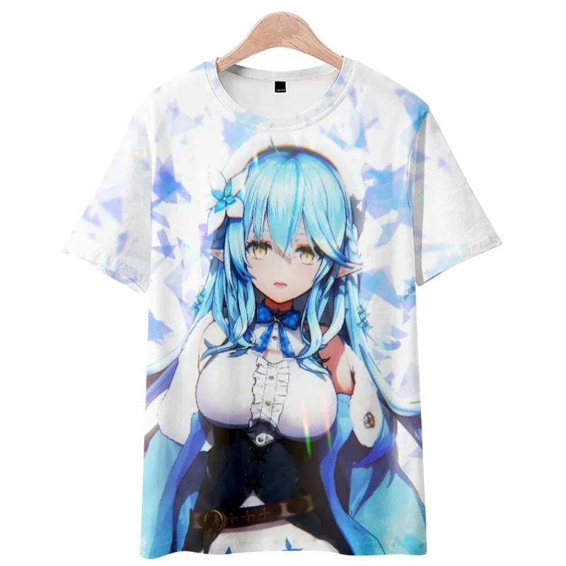 Vtuber Yukihana Lamy Anime Short Sleeve T-Shirt Casual Sweatshirt Adult COS Full Color Plus Size Fashion Clothes